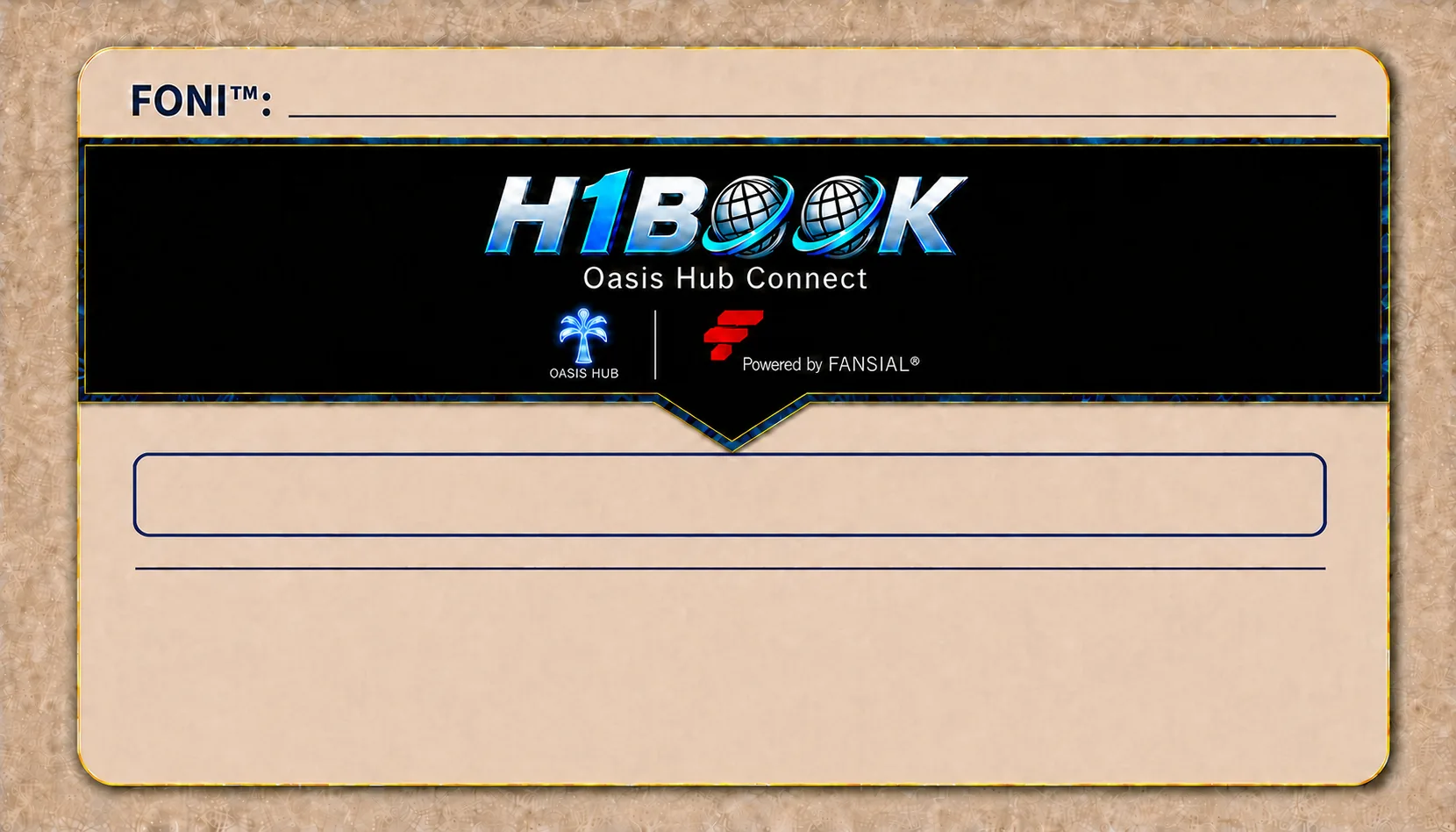 H1BOOK Oasis Hub Connect card